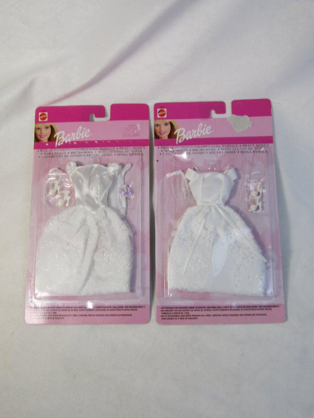 NEW 2 X Barbie Doll Bridal Fashions Wedding Gown Dresses w Shoes SEALED